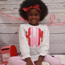 Load image into Gallery viewer, scallop-monogram-handmade-toddler-tops-valentines-day