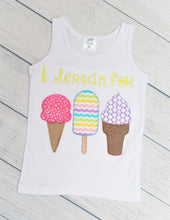 Load image into Gallery viewer, ice-cream-monogram-shirt-tank-tops-for-kids
