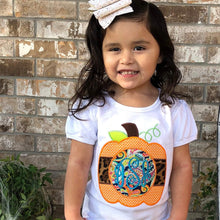 Load image into Gallery viewer, Ribbon Pumpkin Monogram Girls Tops