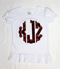 Load image into Gallery viewer, kid-s-handmade-monogram-tops-buffalo-plaid