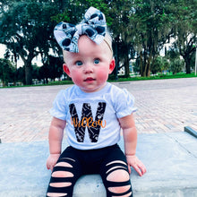 Load image into Gallery viewer, Skeleton Monogram Kids Halloween Tee