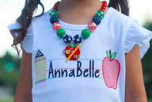 Load image into Gallery viewer, pencil-apple-writing-practice-back-to-school-shirt-for-kids