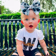 Load image into Gallery viewer, Skeleton Monogram Kids Halloween Tee