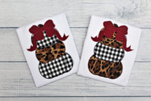 Load image into Gallery viewer, black-white-gingham-bow-pumpkin-bow-girly-fall-shirts