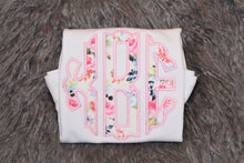 Load image into Gallery viewer, floral-print-fancy-tops-for-kids-monogram
