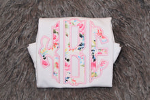Load image into Gallery viewer, floral-print-fancy-tops-for-kids-monogram