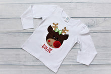 Load image into Gallery viewer, Girl Reindeer Monogram Tops