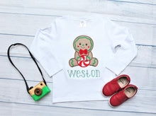 Load image into Gallery viewer, cute-unisex-gingerbread-christmas-tee-for-kids