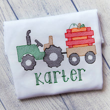 Load image into Gallery viewer, Tractor Pumpkin Kids Tee w Monogram