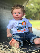 Load image into Gallery viewer, patchwork-pumpkin-truck-fall-y-all-shirt-for-kids