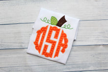 Load image into Gallery viewer, orange-green-pumpkin-monogram-circle-style-classic-kid-s-clothes-for-fall