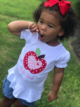Load image into Gallery viewer, girls-toddler-tops-back-to-school-apple-tee