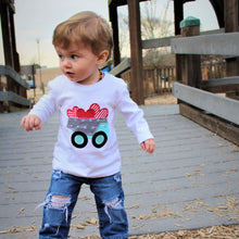 Load image into Gallery viewer, heart-truck-v-day-shirt-for-boys-toddler-red-shoes-handmade-boutique-spring
