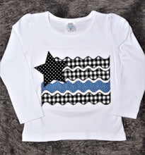 Load image into Gallery viewer, patriotic-back-the-blue-kids-babies-shirts-faith-lee-texas-handmade
