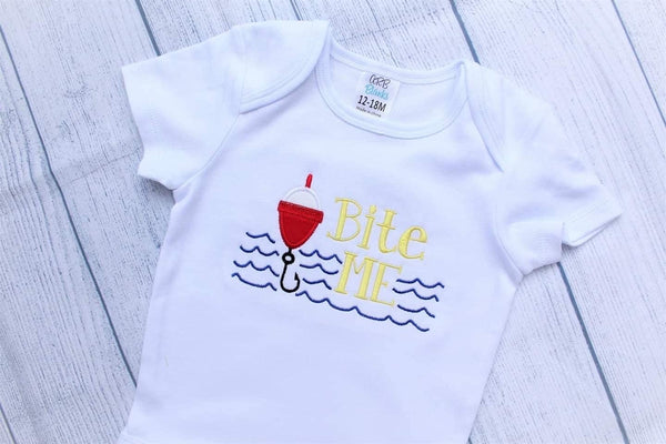 Bite Me Funny Kids Fishing Top