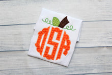 Load image into Gallery viewer, orange-green-pumpkin-monogram-circle-style-classic-kid-s-clothes-for-fall
