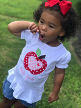 Load image into Gallery viewer, girls-toddler-tops-back-to-school-apple-tee
